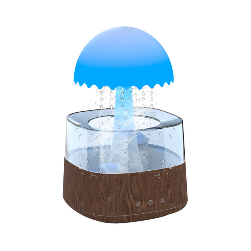 Wooden grain cloud raindrop humidifier