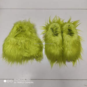 व्यस्त लड़की hs4694 जूते और बैग सेट आकार 45 हरे सफेद गुलाबी थोक महिला हैंडबैग फ्लुफी चप्पल मोंगोलियन नकली फर स्लाइड - Product Image 2