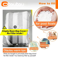 OTAUTAU Housse de pouf et de transat de jardin inclinable moderne SF076 sans rembourrage, flotteur de piscine triangulaire imperméable