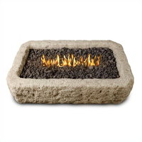 Produit en pierre durable de décoration de jardin de foyer rectangulaire de granit antique