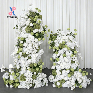 Classic White <b>Hydrangea</b> Floral Columns <b>Artificial</b> Wedding Decor Reusable Handmade Silk Arrangement Modern Environment-Friendly - Product Image 1