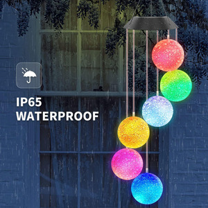 Solar Crystal Ball Wind Chime Light <b>String</b> RGB Color Changing Hanging Outdoor <b>Garden</b> Decor - Product Image 2