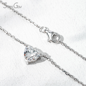 Starsgem เครื่องประดับคุณภาพดีแบบกำหนดเองของผู้หญิง10K สีทอง1.0CT หัวใจห้องปฏิบัติการปลูกเพชรสร้อยคอจี้รับรองมาตรฐาน IGI คลาสสิก - Product Image 3