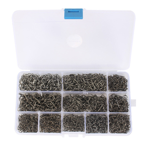 High quality 1600PCS Premium Fishhooks 10 Sizes Carbon Steel Fishing Hooks W/Portable Plastic Box Strong Sharp Fish Hook