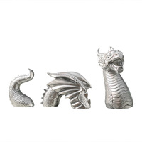 Statue de dragon noir et blanc pour jardin extérieur européen et américain, décoration artistique pour la maison et le balcon