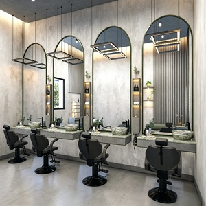 Barber Salon Shop <b>Work</b> <b>Station</b> Beauty Salon Furniture Custom Hair Salon Interior Design Full Room Customization store decoration - Product Image 1