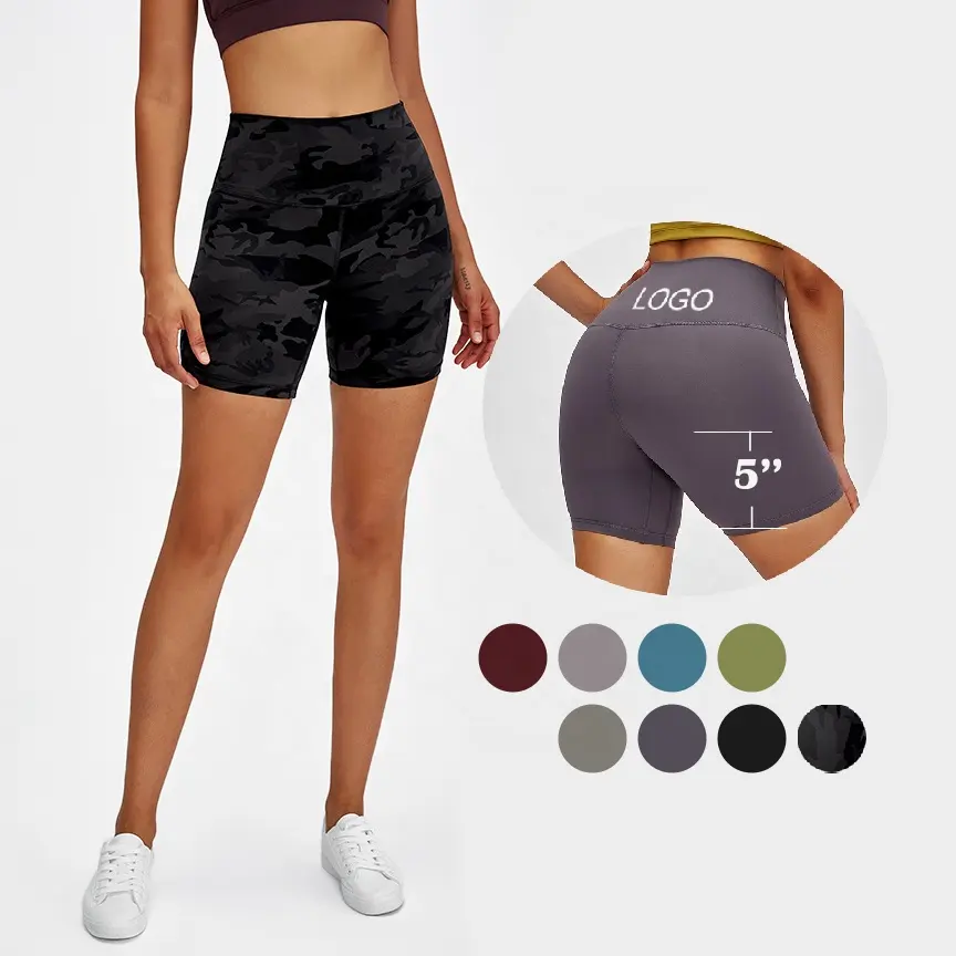Logotipo personalizado de verano de las mujeres deportes y gimnasio de entrenamiento de Yoga mujer Plus tamaño pantalones cortos