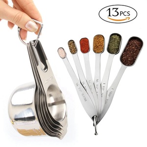 Kim loại Đo ly thép không gỉ kitchenmeasuring ly và thìa đặt tốt nhất khô đo ly đặt - Product Image 4