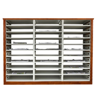 Étagère de bibliothèque rectangulaire à grande capacité en bois et métal, unité de rangement à niveaux pour salle de lecture et salle d'archives