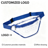 Sac banane en PVC transparent personnalisé réutilisable avec ceinture réglable