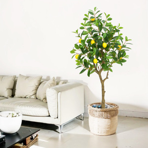 Árbol de limón artificial de alta calidad de 4 pies, decoración de interior y la Oficina para el hogar, planta de bonsái <span class=keywords><strong>con</strong></span> frutas y <span class=keywords><strong>hojas</strong></span> realistas - Product Image 4