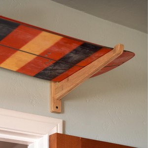 Soporte de Pared para Esquís de Madera, Acabado en Haya, Resistente, para Hogar, Garaje, Exhibición de Tablas de Surf - Product Image 1