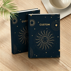 Carnet à couverture rigide personnalisé avec feuille d'or, motif <span class=keywords><strong>Soleil</strong></span> <span class=keywords><strong>Lune</strong></span> Céleste Sombre, Vente en gros, Cadeaux - Product Image 1