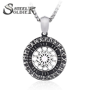 SS8-315P <span class=keywords><strong>de</strong></span> acero inoxidable 316L, colgante con símbolo <span class=keywords><strong>de</strong></span> <span class=keywords><strong>Odin</strong></span> <span class=keywords><strong>de</strong></span> nórdica, runas vikingas, Vegvisir, brújula - Product Image 2