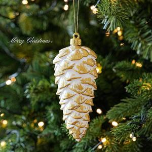 LINGKAI Vintage Pine <b>Cone</b> <b>Christmas</b> Ornaments Gold Silver Black Plastic Pinecone Hanging Pendants for Xmas <b>Tree</b> Decor - Product Image 5