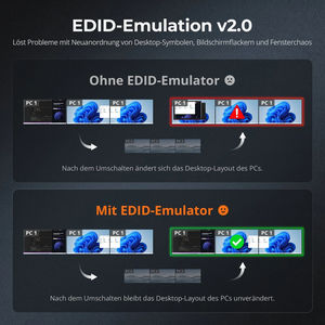 <span class=keywords><strong>TESmart</strong></span> HDMI 2.0 & DP 1.2 Triple moniteur <span class=keywords><strong>KVM</strong></span>-Switch 4K60Hz mit USB 3.0 Hub, casque, audio & Mikrofon - Product Image 4