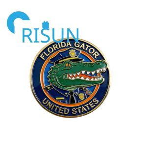 Moneta Commemorativa 3D in Metallo Smaltato a Forma di Coccodrillo, in Lega di Zinco, con Logo Personalizzato, Souvenir <span class=keywords><strong>Florida</strong></span> Gator Alligator, Moneta da Collezione Animale - Product Image 6