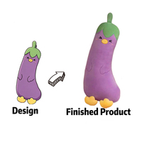 Coussin en peluche personnalisé Aubergine Canard, OEM ODM, Jouet en peluche souple en forme de légume et d'animal, Peluche mignonne Aubergine Canard