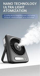 4000mAh Rechargeable Desktop Spray Fan Portable Air Cooling <b>Misting</b> Fan with 5 Speeds for Home Office Outdoor Picnic USB Powered - Product Image 6