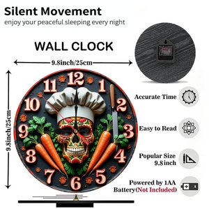 Round Wooden Wall <b>Clock</b> 25x25Cm Silent Quartz Home Decor Living Room Hanging <b>Clock</b> - Product Image 6