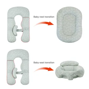 多機能カスタムU字型妊娠枕ソフト肌にやさしいU字型マタニティ枕サイドスリーピングマタニティ枕