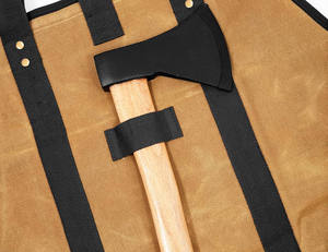 BSCI Custom grande borsa porta legna da ardere per caminetto in tela cerata pesante - Product Image 6