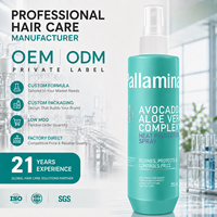 Spray protecteur thermique anti-frisottis pour cheveux ondulés et bouclés, climat humide, fini lisse et souple, avocat, aloe vera, 250 ml