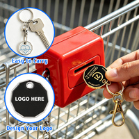 Porte-clés jetons de chariot personnalisés en métal, porte-clés jetons de chariot de courses en émail, accessoires promotionnels pour supermarchés, prix direct usine