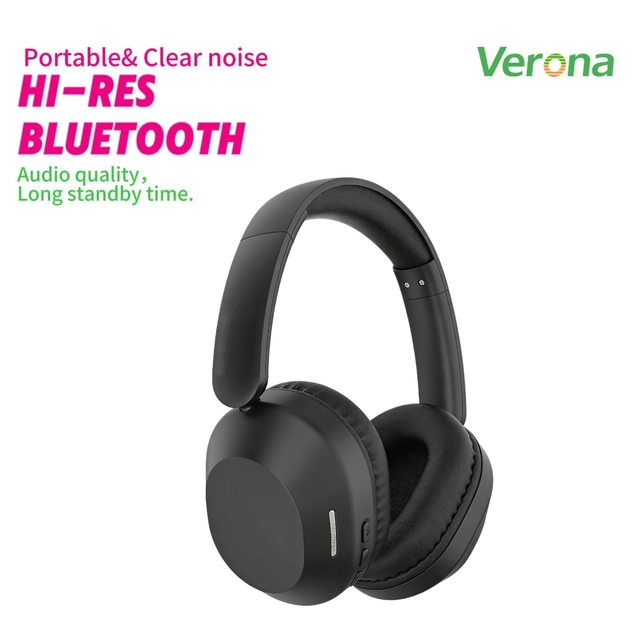 Black Over-Ear for V6.0 Wireless Headphones HiFi Stereo Soft Earpads ENC Noise Cancellation IPX-3 Waterproof Low Latency