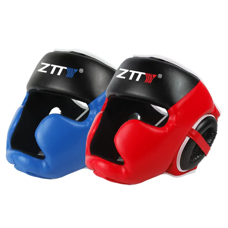 Venta directa del fabricante, casco de boxeo, logotipo personalizado con protector de cabeza de cuero PU personalizado
