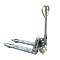 Chariot élévateur manuel hydraulique ICHIMENS, chariot à palettes manuel, 540x1150 mm, capacité de 2,5 tonnes, roues tandem en nylon, cadre galvanisé, argent