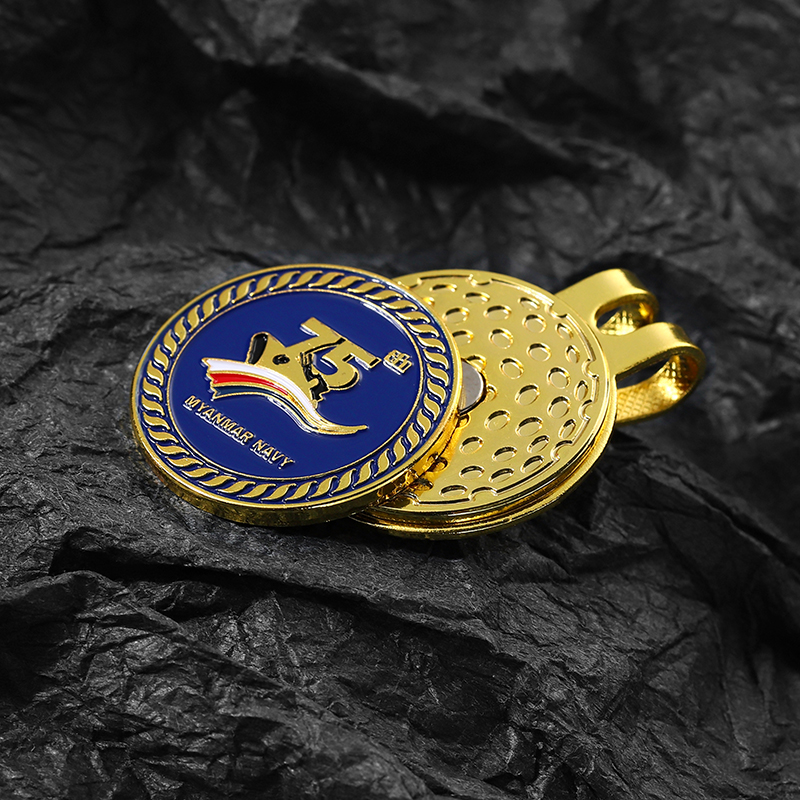 Gold Plated Golf Ball Marker Hat Clip