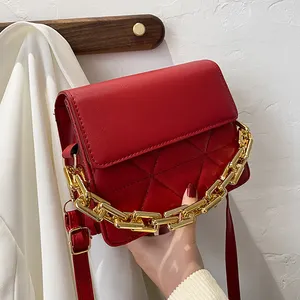 Fashion Women Leather Handbags Rhombus Shoulder Bag Chain Messenger Bag Small Square Bag