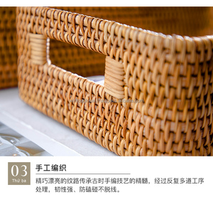 Wholesale Rectangle Rattan <b>Basket</b> Eco-Friendly Home Decoration and <b>Laundry</b> Storage Bin From China - Product Image 4
