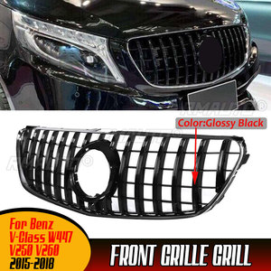 Parrilla Delantera para Automóvil Estilo GTR Plateada/Negra para Mercedes Benz Clase V W447 V250 V260 2015-2018, Parrillas Deportivas - Product Image 1