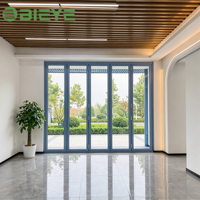 Porte pliante en aluminium réglable pour la confidentialité, type de verre optionnel, pour cloison de bureau et salle de réunion avec division flexible
