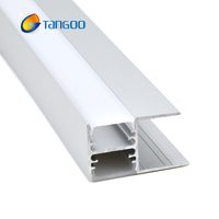 Canal en aluminium de profil led encastré d'armoire avec extrusion de diffuseur led pour éclairage de bande led