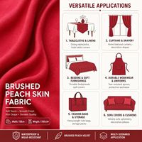 Tissu 100% polyester brossé effet peau de pêche, sergé, 90 g/m², 150 cm de large, imperméable et résistant à l'usure, pour rideaux, nappes et sacs