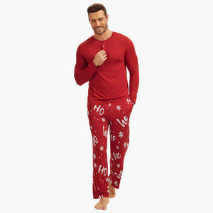 <b>Funny</b> Mens <b>Christmas</b> <b>Pajamas</b> Bamboo Breathable Loungewear For Men Solid T-Shirts Full Print Loungewear Pants - Product Image 2