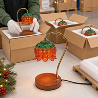 Lampe chauffe-bougie électrique ronde sans flamme avec plateau de fusion, minuterie et variateur d'intensité
