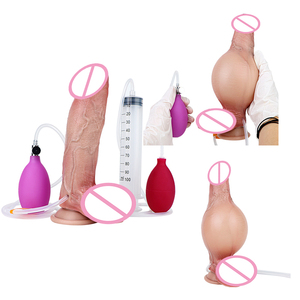 Realistico gonfiabile Squirting Dildo 7.6 'morbido Silicone anale stimolazione clitica spruzzando cazzo eiaculazione giocattolo del sesso per donna - Product Image 1