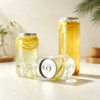 Bouteilles de boisson cylindriques transparentes jetables Safecare en PET de qualité alimentaire, hermétiques avec anneau de traction, 300ml, 350ml, 400ml, 500ml, pour jus