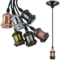 Support de lampe suspendue rétro en cuivre vintage Edison, douille à vis en laiton pour ampoules E26/E27, DIY