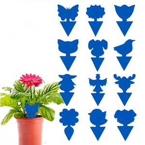 Piège collant triangulaire bleu écologique et imperméable pour mouches des fruits, avec piquets <span class=keywords><strong>de</strong></span> fixation au sol, pour jardinage domestique et plantes en pot - En stock - Product Image 1