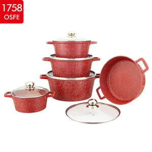 10 Bộ Dụng Cụ Nấu Ăn Bằng Nhôm Chống Dính Phủ Đá Cẩm Thạch Đúc Khuôn <span class=keywords><strong>Amc</strong></span> Chất Lượng Cao - Product Image 2