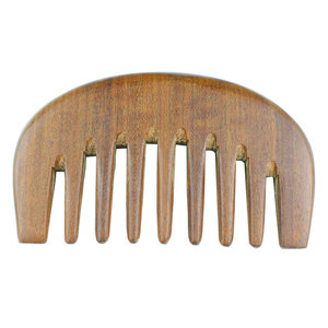 Golden Silk Green Sandalwood Wide Tooth Comb <b>U</b> Shape Handmade Classical Hair Comb For <b>Men</b> And Women Portable Home Use - Product Image 5