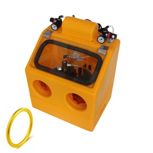 Máquina de chorro de arena manual de doble mesa para pulverización de agua y hielo, sin polvo, para fabricación de joyas de oro - Product Image 3