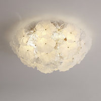 Lámpara de Techo de Hierro con Pétalos de Flores de Estilo Romántico Francés, Lámpara LED Moderna de Lujo para Dormitorio o Sala de Estar
