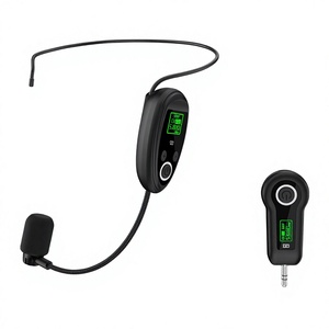 Système de microphone <span class=keywords><strong>sans</strong></span> <span class=keywords><strong>fil</strong></span> 2,4 GHz à condensateur cardioïde, portable et serre-tête, conception 2-en-1, portée 50 m, microphone-casque rechargeable - Product Image 3