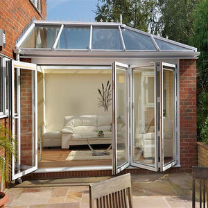 DAIYA <span class=keywords><strong>7</strong></span> di vetro di alluminio del pannello bifolding porta con balcone in alluminio bifolding porta di vetro - Product Image 3